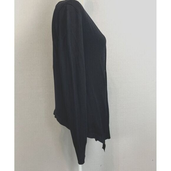 WILFRED Black Cardigan Womens Small Black Button‎ Up Deep V Slinky Stretch - Picture 6 of 9